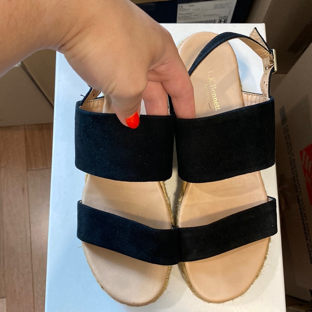 Black LK BENNETT LONDON suede platform sandals